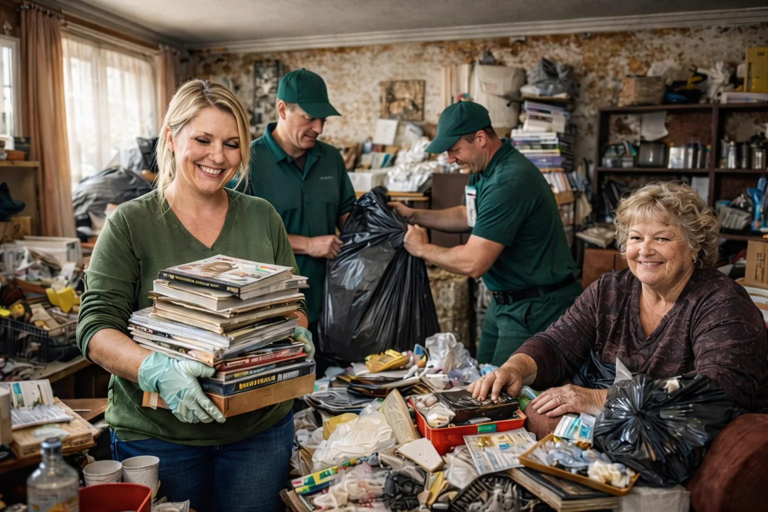 Sortieren von Büchern und Hausrat bei einer Haushaltsauflösung